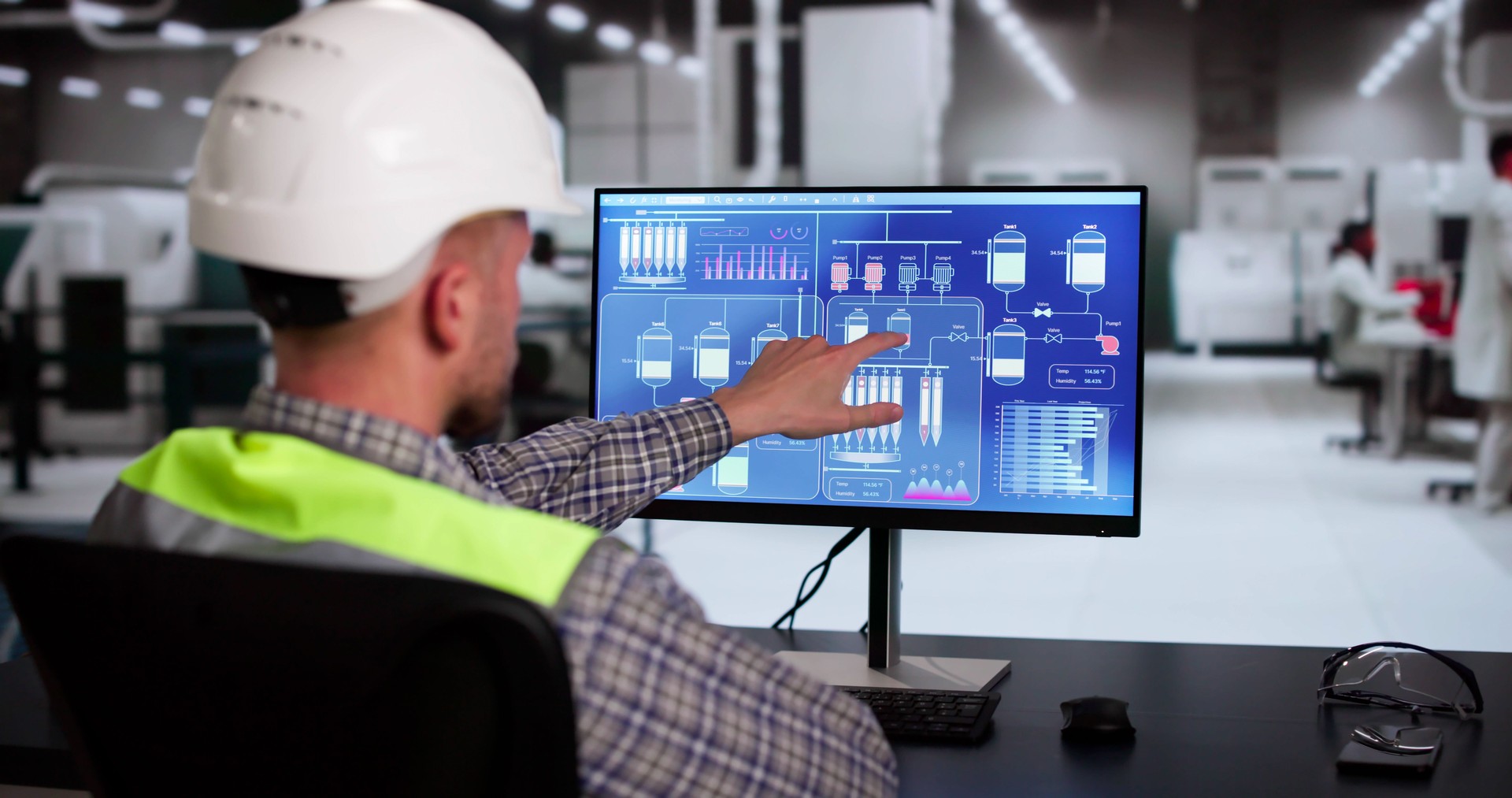 Operator And Engineer Monitor SCADA System